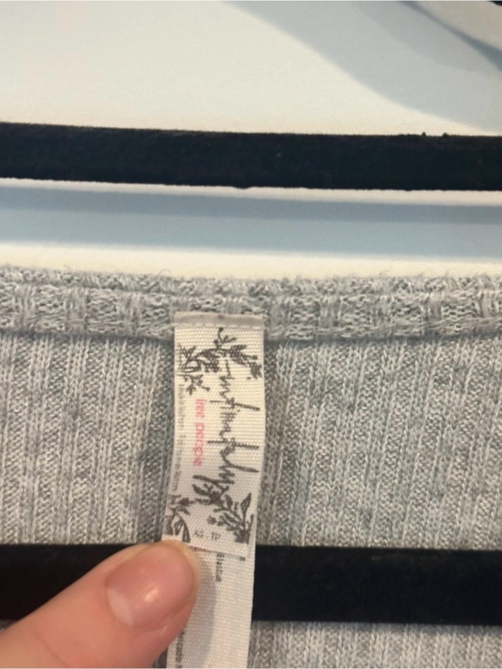 Intimately FP Ribbed Twist Front Deep V Top Gray - Picture 8 of 8